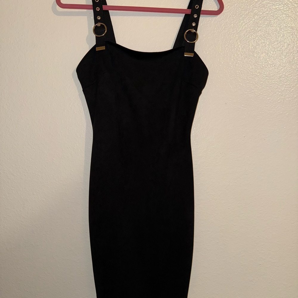 Iris Black Sheath Mini Dress Square Neck Sleeveless